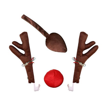 Renntier Dekoration Auto Fahrzeug Nase Horn Kostüm Set Rudolph Weihnachten Rentier Rote Nase Ornamente