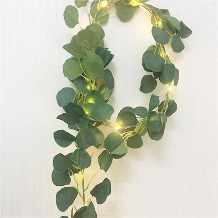 2m Kunstig Mørkegrøn Eucalyptus Garlandstreng Blade Vine
