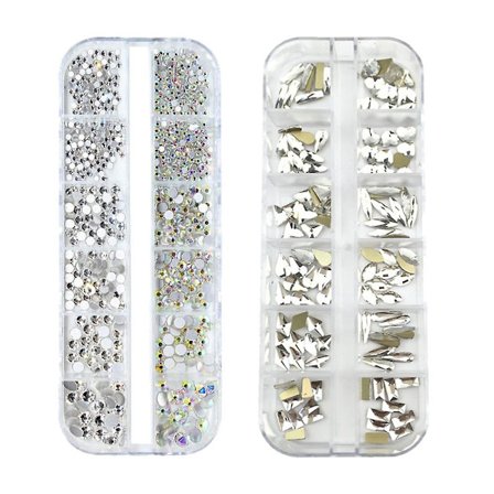 Kristall Rhinestones platta bak 3d stenar för nageldekoration hantverk