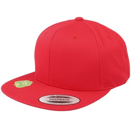 Yupoong - Röd snapback Keps - Organic Cotton Red Snapback @ Hatstore