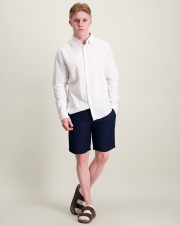 Tommy Hilfiger LINEN BLEND SHORT Blå Shorts Kille - Kids Brand Store