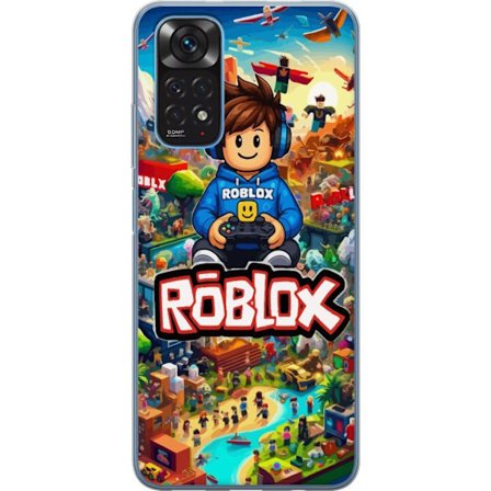 Yhteensopiva Puhelinkuori Xiaomi Redmi Note 11 Roblox-maailma, jossa on pelihahmoja ja värikkäitä seikkailuja täynnä toimintaa ja lentäviä ajon