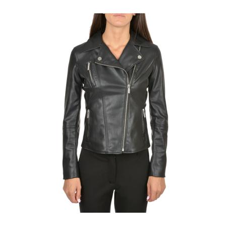 Emporio Armani Leather Jakke Sort, Dame