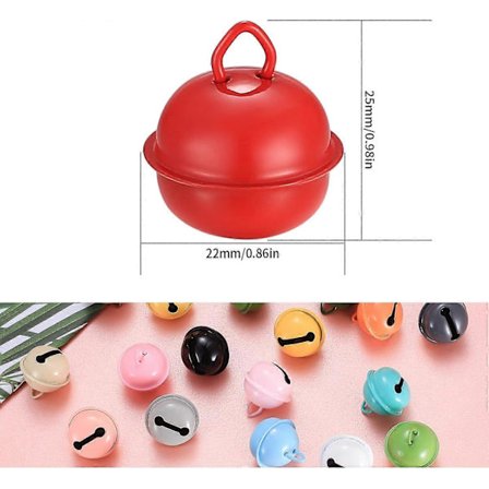 22 mm kellot, 30 kappaletta värikkäitä kelloja askarteluun, joulun koristekellot, metallikellot jouluun