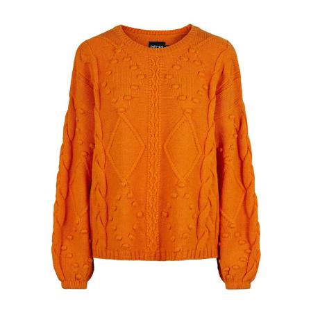 Pieces Knitted Jumper , Oranje , Dames , Maat: L Truien & Vesten