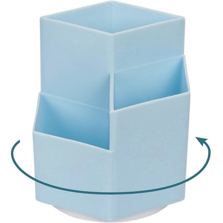 Pennholdere, 360 graders roterbar blyantholder skrivebordsoppbevaring med 3 rom, pennholder for kontorrekvisita, skrivesaker, penner, blyanter