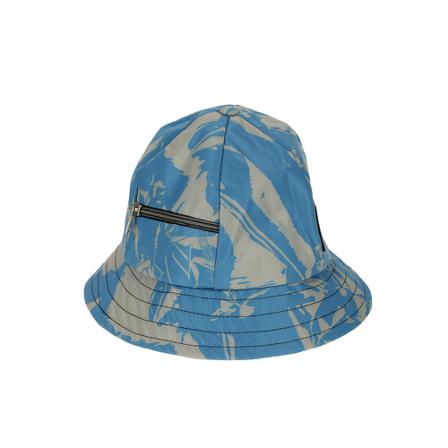 Aries, Crinkle Nylon Bell Bucket HAT Blauw, Heren, Maat:ONE Size