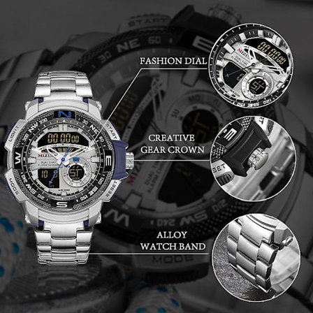 Herreklokke Ny Herreklokke Stålreim Klokker Kvartsklokke Sports Elektronisk Klokker