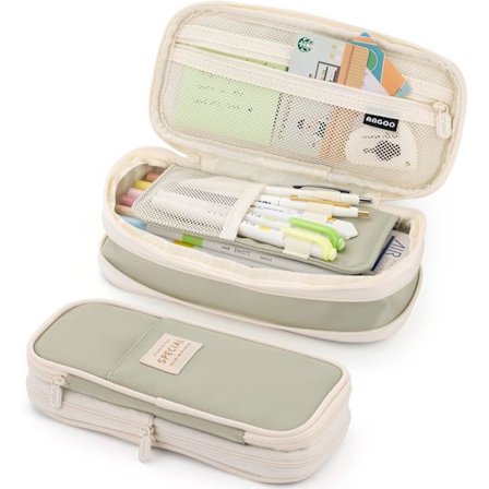 Penneveske med stor kapasitet, stor penneveske, penneveske kompatibel med tenåringsjenter - grønn