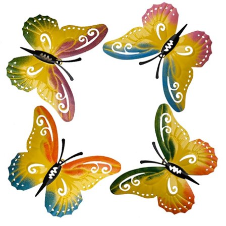 Store metall sommerfugl hagedekorasjoner utendørs veggkunst