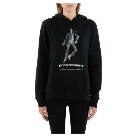 Paco Rabanne 21Ajsw037Co0422 Hooded sweatshirt Sort, Dame Sweatshirts