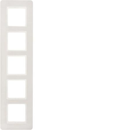 Hager 10156189 Dekkramme 5 rom, Q.7, plast Hvit, Strømbrytere & vegguttak