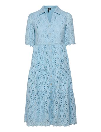 Yasbarina 2/4 Midi Shirt Dress S. Blue YAS