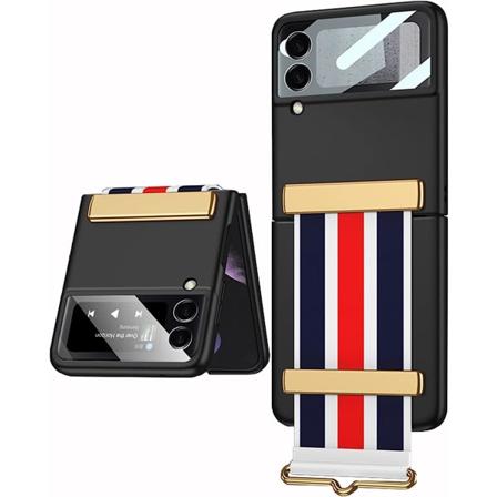 Tunt telefonetui til Samsung Galaxy Z Flip 3 justerbar farvestang sort