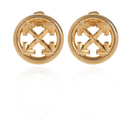 Off White Earrings with logo Gul, Dame Øreringe, Størrelse: ONE Size