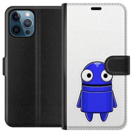 Kompatibelt Lommeboketui til Apple Apple iPhone 12 Pro Max Blå tegnet figur med store øyne og et vennlig uttrykk i minimalistisk design