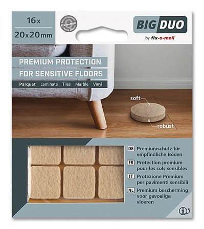 FIX-O-MOLL FILTKNOTT BEIGE 20x20 SK GLATT OVERFLATE,STØYREDUSERENDE