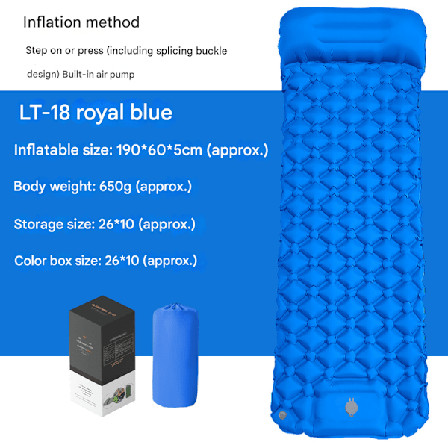 Självuppblåsande Campingmadrass: Tjock Lättviktig Enkel Campingmadrass Uppblåsbar och Fästbar Dubbel Campingmatta och Kompakt Uppblåsbar Fjäder