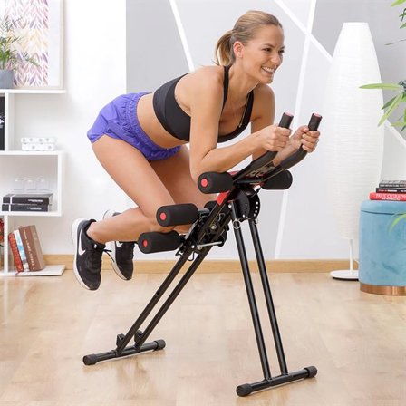 Hopfällbar magträningsmaskin med träningsmanual