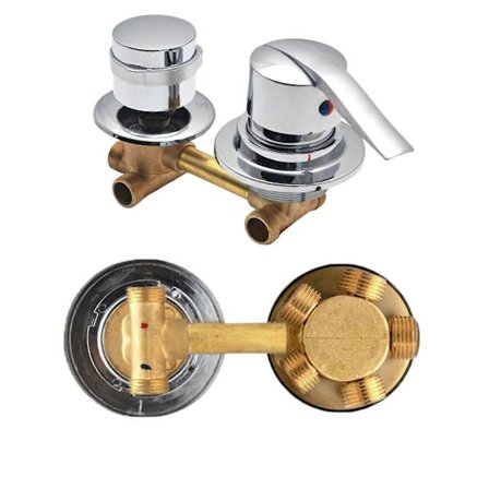 2/3/4/5-veis blandebatteri i messing, gjenge/intubasjonsblandeventil, kaldt og varmt vann badekararmatur for dusjkabinett/dampbad - WELLNGS