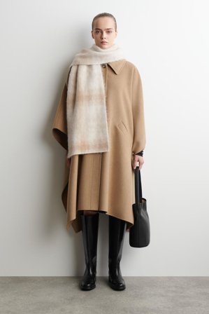 COS Women's Bufanda De Cuadros En Mezcla De Alpaca in Beige