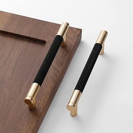 10 Pak 5 Tommer 128 mm Stang Kabinet Træk Gold og Sort Riflet Håndtag til Børstet Guld Skuffe Træk Skab Aluminium Håndtag