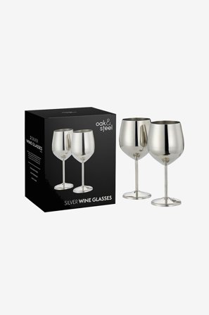 Oak & Steel - Vinglas 2-pak - Sølvfarvet - Vinglas - Fra Homeroom