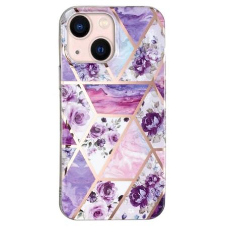 Marmormotiv iPhone 13 Mini skal - Lila Blomma Lila