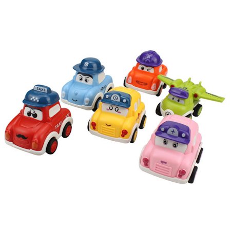 6-delt Miniature Bilfigur Legetøjs Sæt, Mini Træk-Tilbage Racer Kage Dekoration, Miniature Bilfigur Legetøj Cupcake Dekoration Børns Fødselsdagsfest 