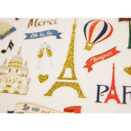Klistermärken - Paris - Guld och glitter