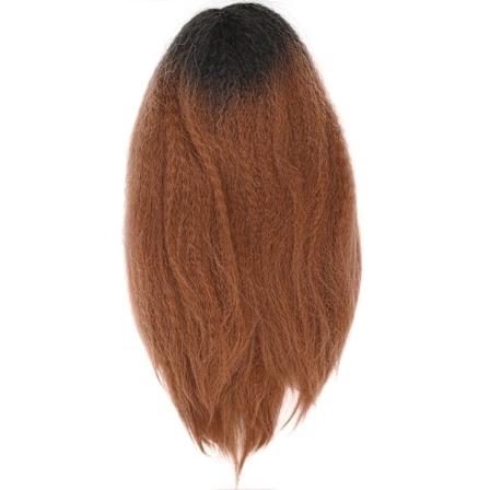 Naisten ruskea gradientti peruukki korkealaatuisista kuiduista pitk kihara muodikas synteettinen peruukki