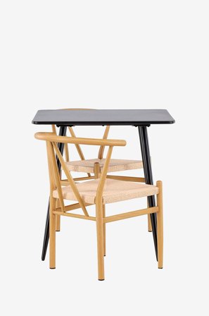 Venture Home - Polar-ruokapöytä ja Alfons-ruokapöydän tuolit - Beige - Ruokailuryhmä 2 hengelle - - Homeroom