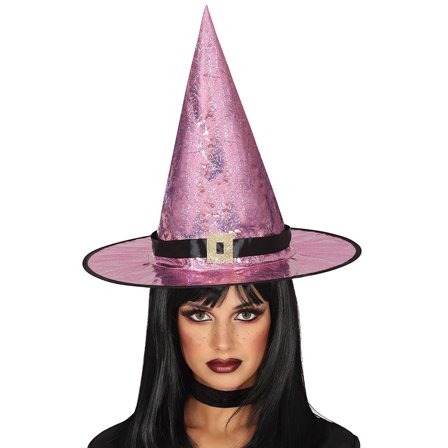 Heksehat Holografisk Lyserød