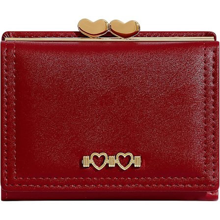 Naisten lompakko, söpö naisten lompakko korttien säilytykseen, pieni kolminkertainen RFID-suojattu lompakko, söpö pieni nahkalompakko