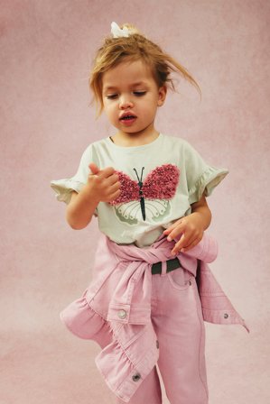 Kappahl | Volangtopp med fjäril Grön 98/104 | Grön