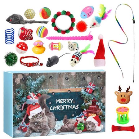 Katte Adventskalender Kattelegetøj Assorteret Interaktivt Legetøj til Killing Indendørs Kat