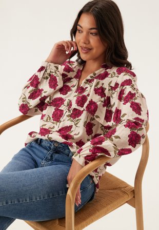 Emelie Olson X Bubbleroom Printed Frill Blouse Klær
