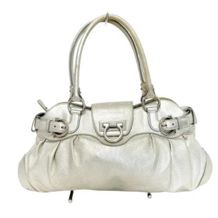 Salvatore Ferragamo Pre-owned, Pre-owned Leather Handbag Grijs, Dames, Maat:ONE Size