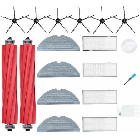 Ersättningskit för Roborock S7 S7 Plus S7 MaxV S7 MaxV Ultra Robotdammsugare 4 filter 6 sidoborstar 4 dukar 1 huvudborste