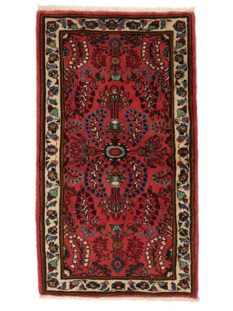 70X123 Tapete Oriental Lillian Preto/Vermelho Escuro (Lã, Pérsia/Irão)