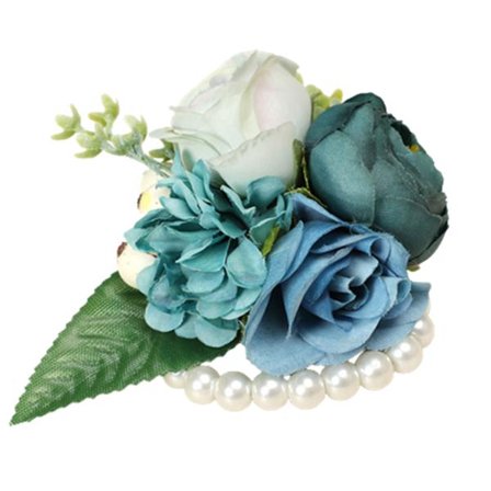 Bridal handled konstgjord blomma armband brudtärna imitation corsage bröllop