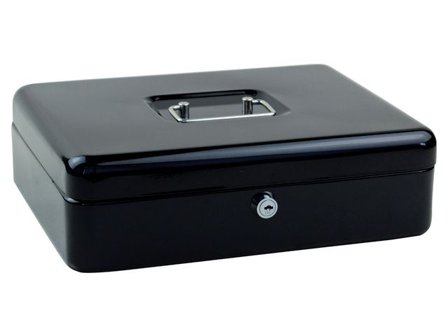 Kassaskrin stor 300x200x90mm svart - Lyreco - Kontorsmaterial - Arkivering och kontorsförvaring - Kassaskrin och tillbehör