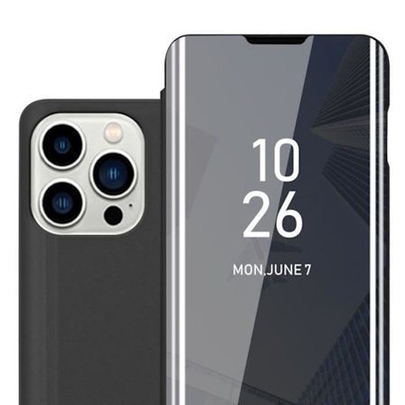 Fodral till Apple iPhone 14 PRO MAX i SVART TOURMALINE Skal Skydd med spegel