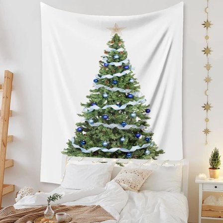 Grønt juletre fargerike egg veggteppe for soverom