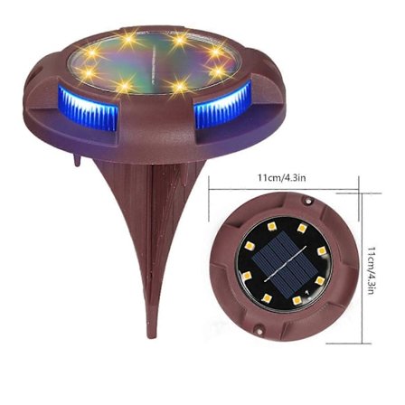 Sæt med LED nedgravningslamper til have, gade, udendørs væglampe, 8 LED-lys