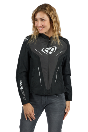 Chaqueta de Moto Ixon Prodigy Lady Negro/Antracita/Blanco M