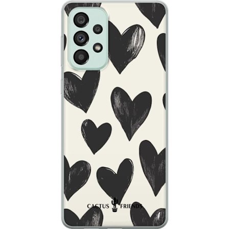 Kompatibel Mobilcover til Samsung Samsung Galaxy A73 5G Cactus and Friends - Bold Black Love Pattern