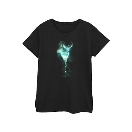 Harry Potter Dam/Kvinna Patronus Stag Bomull T-shirt L Svart