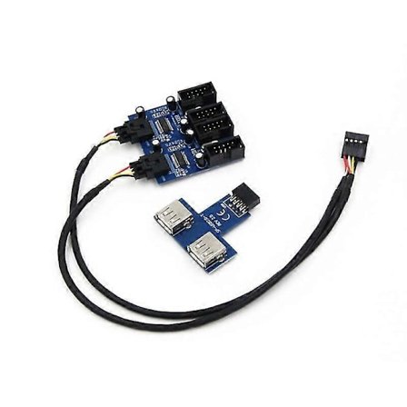 Bundkort 9-Pin USB Header Splitter Han 1 Til 2/4 Hun Forlænger Splitter Kabel Desktop Kort Konnektor Adapter Port
