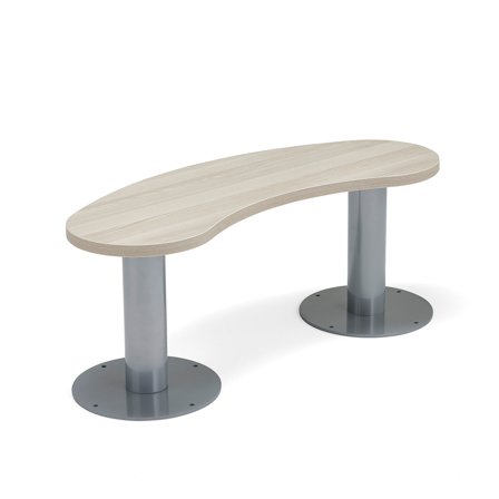 Kantinenbank GATHER, 1100x340x440 mm, Silber, Esche